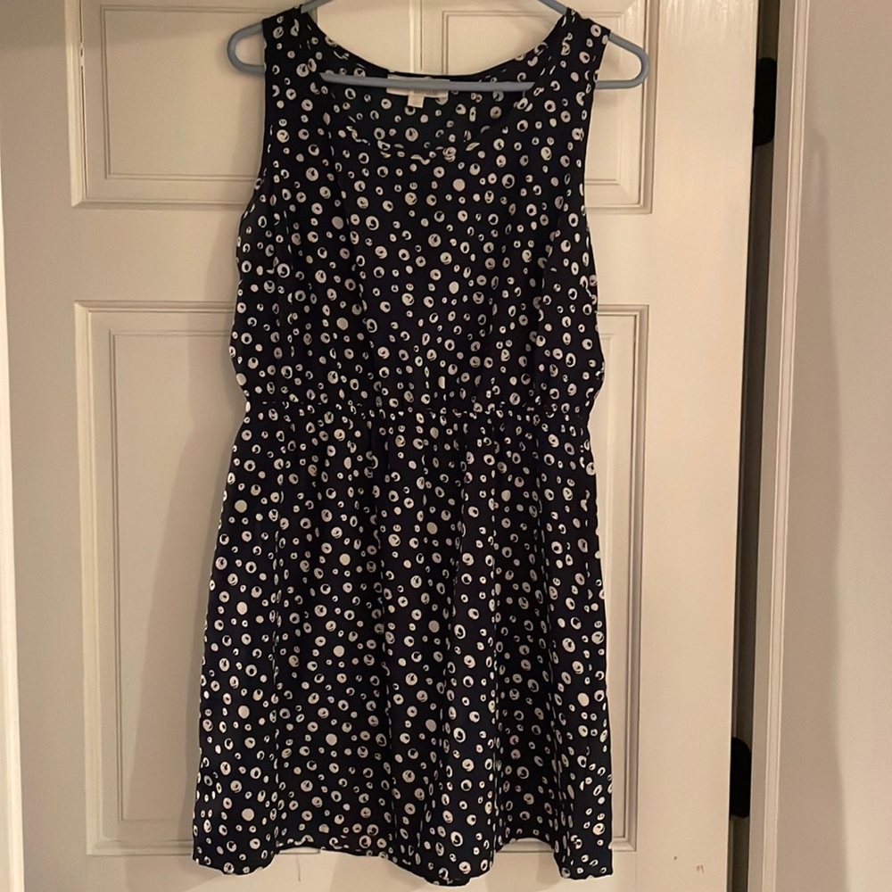 Blue with white bubbles mini dress